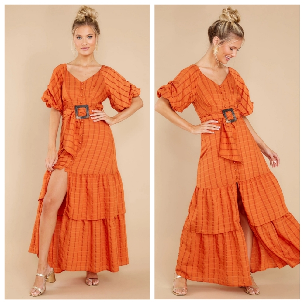 APRICOT ORANGE MAXI DRESS